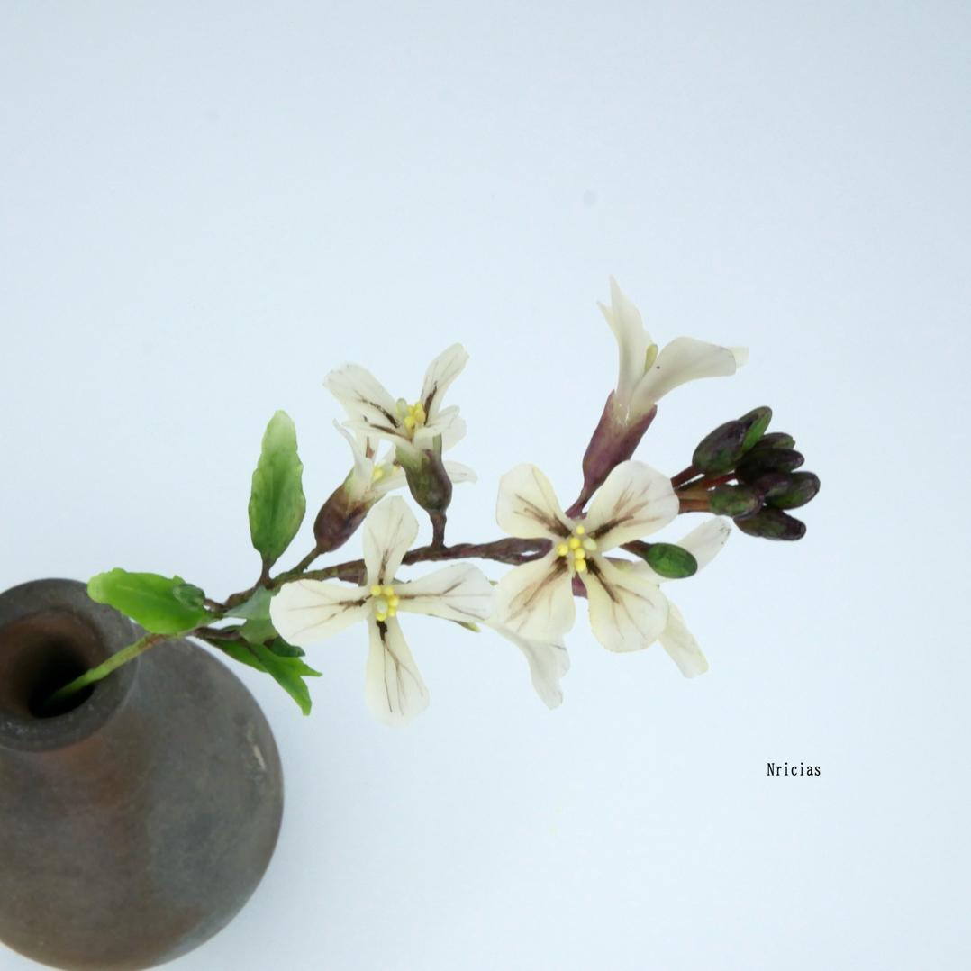 <受注制作＞菜の花 ルッコラ クレイフラワー1枚目の画像
