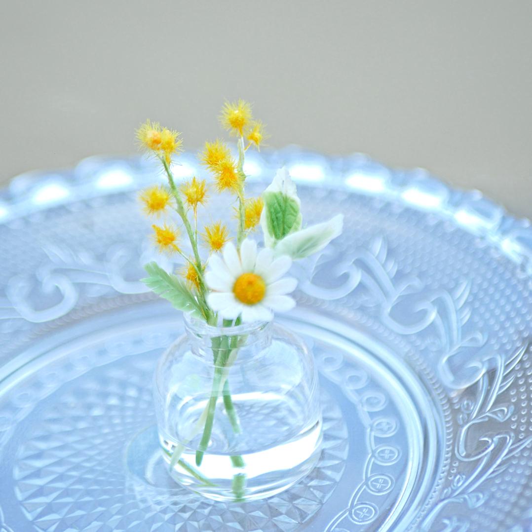 マトリカリア ✿ ミモザ クレイフラワー 枯れない NO.MWM1-M62A