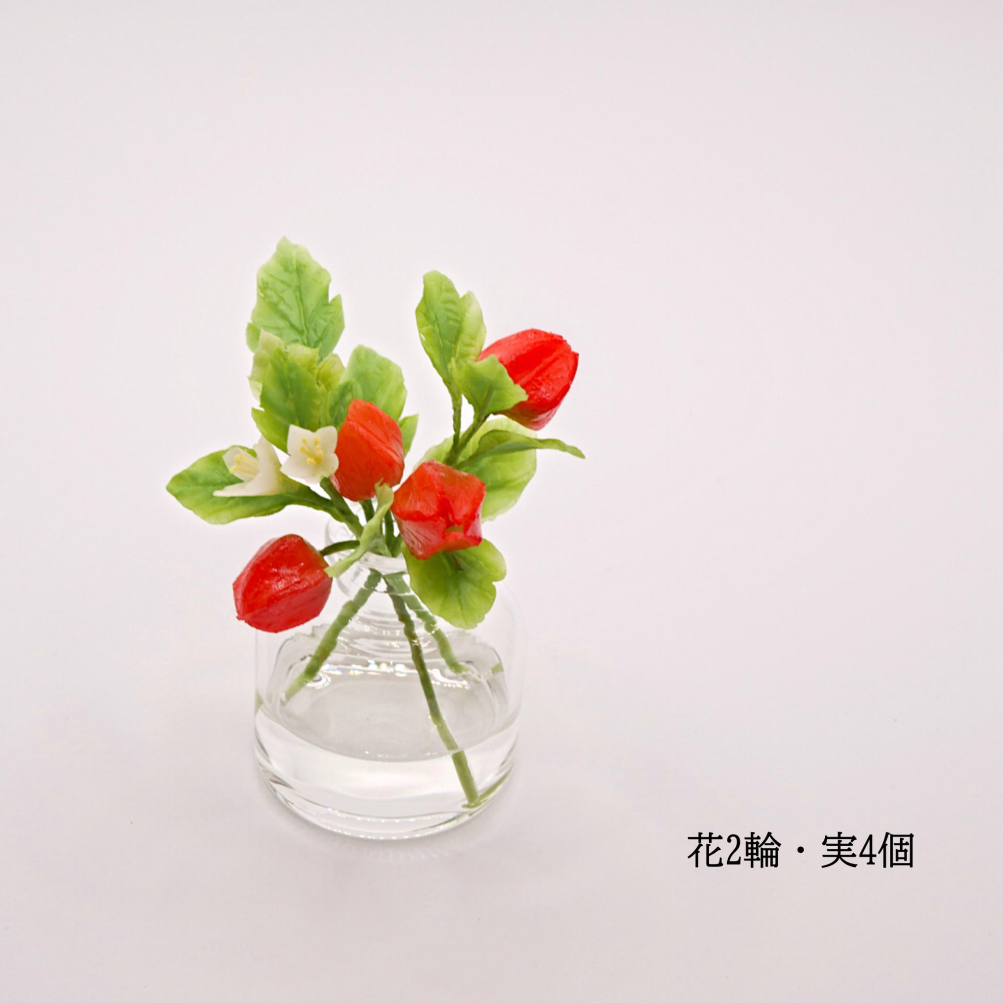 貴方を想ふ ミニ ほおずき ✿クレイフラワー NO.MWH8-4A1枚目の画像